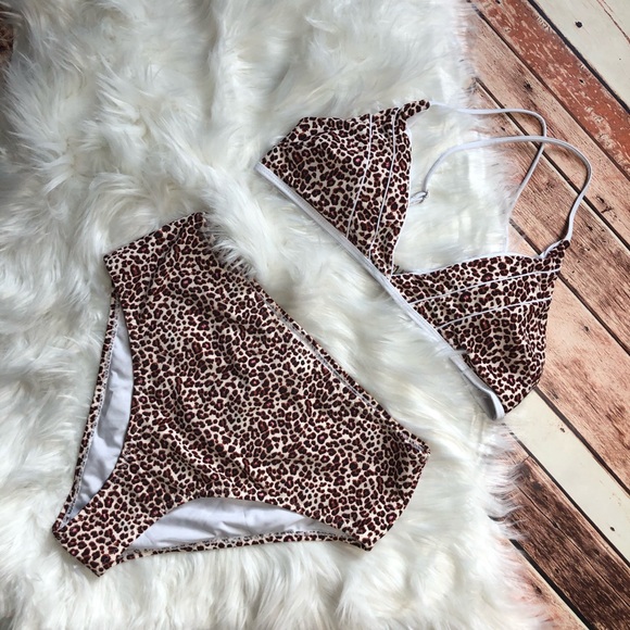 Cupshe Other - Cheetah Print High-Waisted Bikini